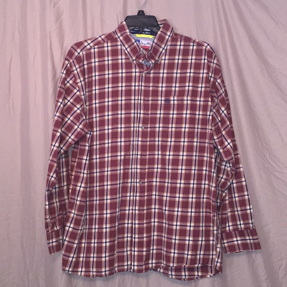 Plaid George Strait Wrangler button down